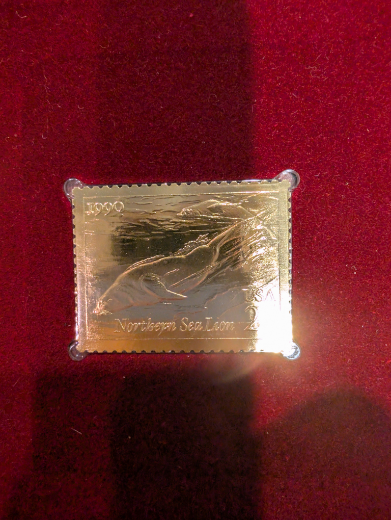 22 KT Gold 1990 USA  Gold Stamp Sets of four - photo 3