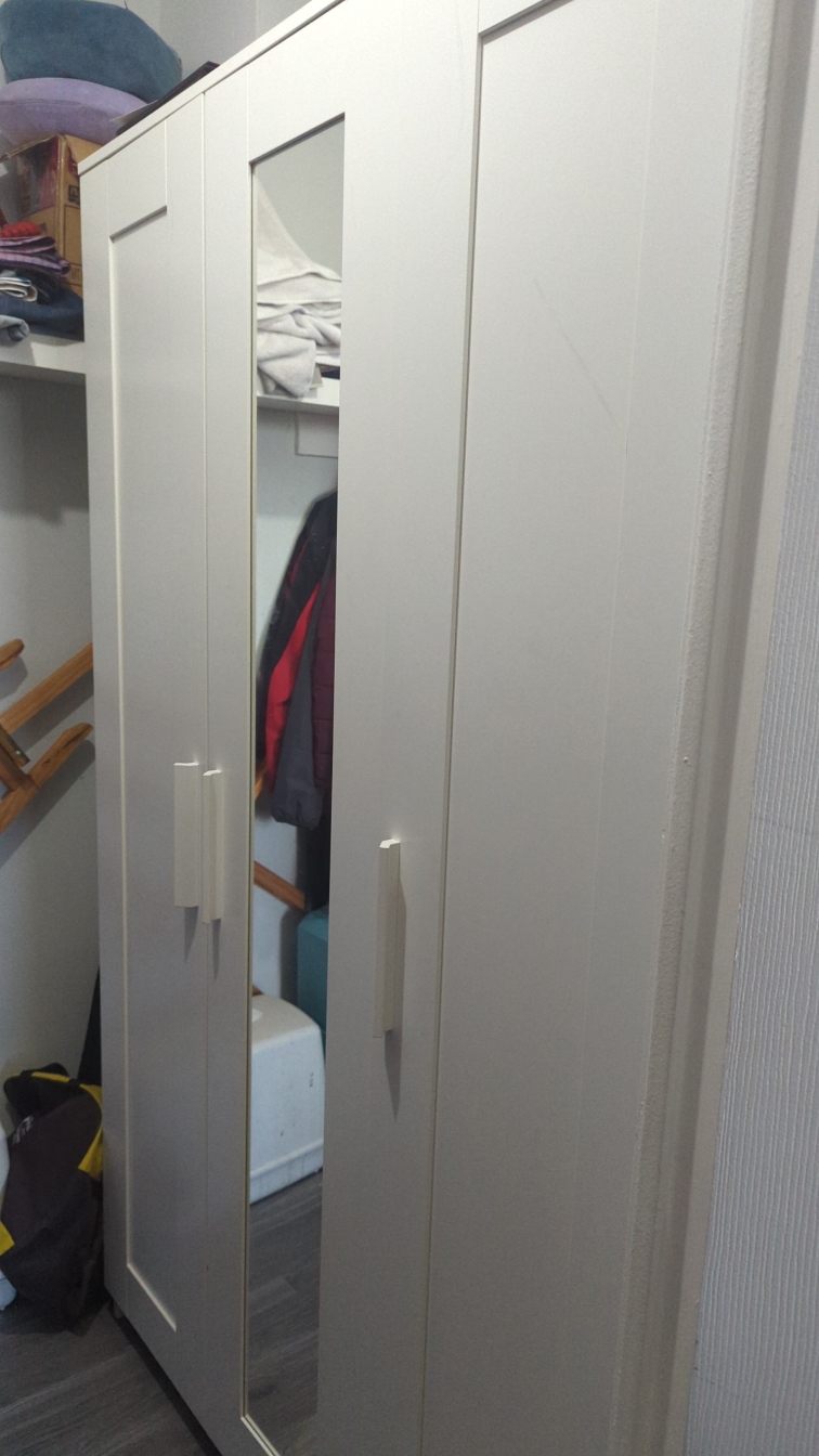 White Wardrobe with Mirror Door