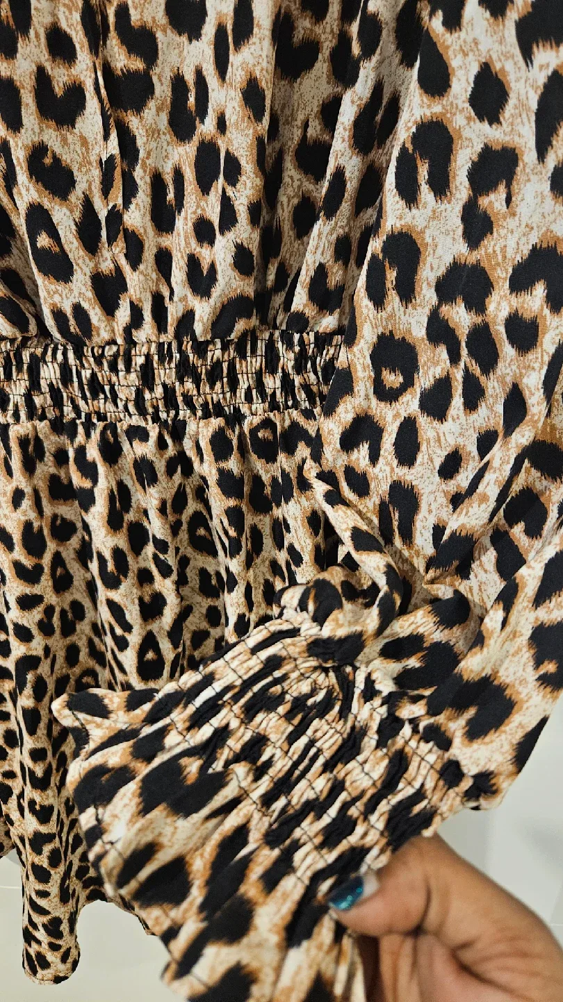 Plus Size Leopard Print Dress image indicator(2)