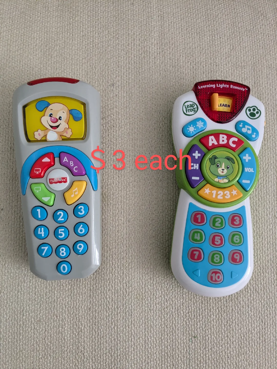 Fisher-Price & LeapFrog Learning Remotes - $3 each