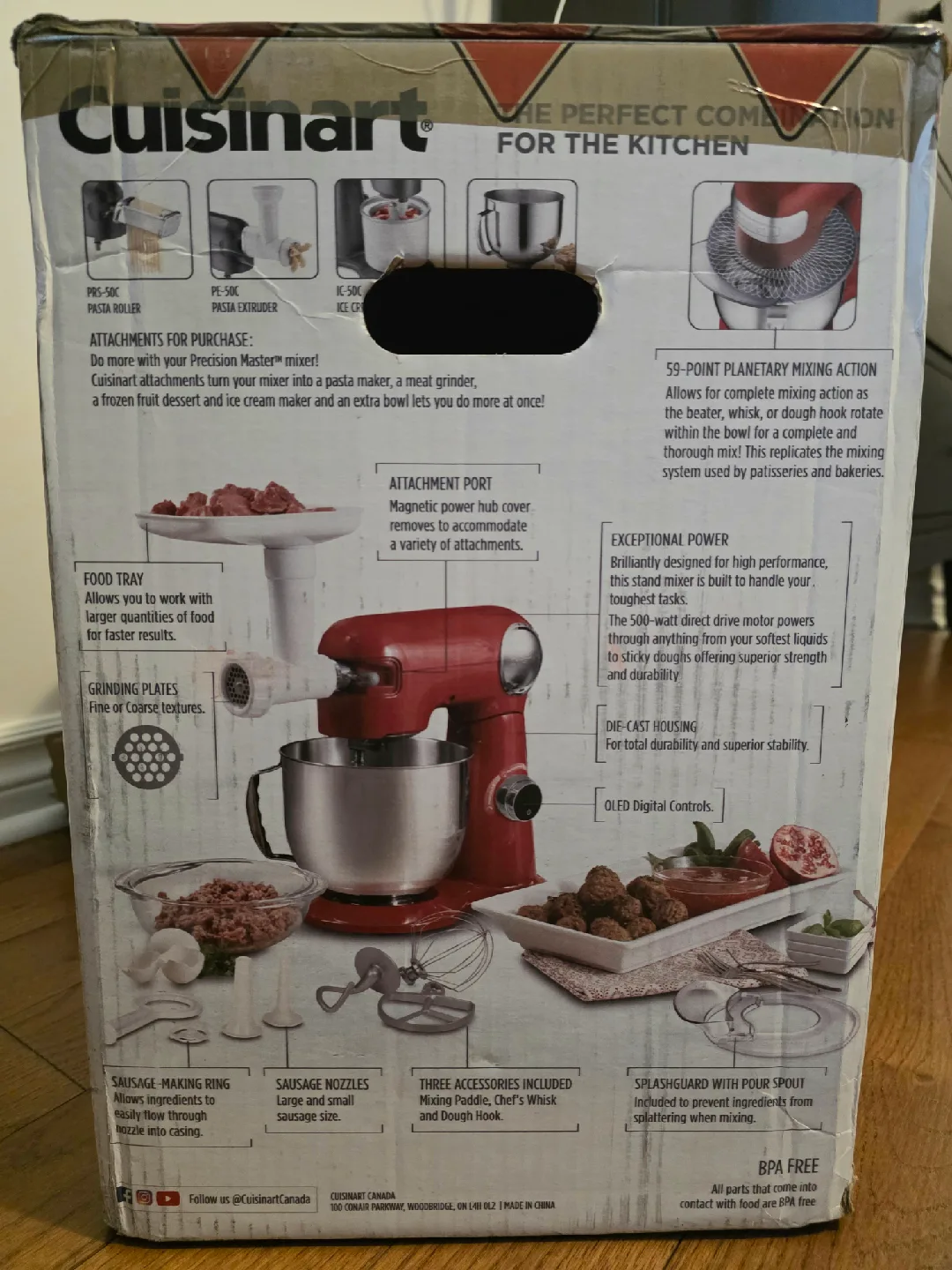 NEW Cuisinart Precision Master Pro Digital 5.5 qt Mixer +Grinder image indicator(10)