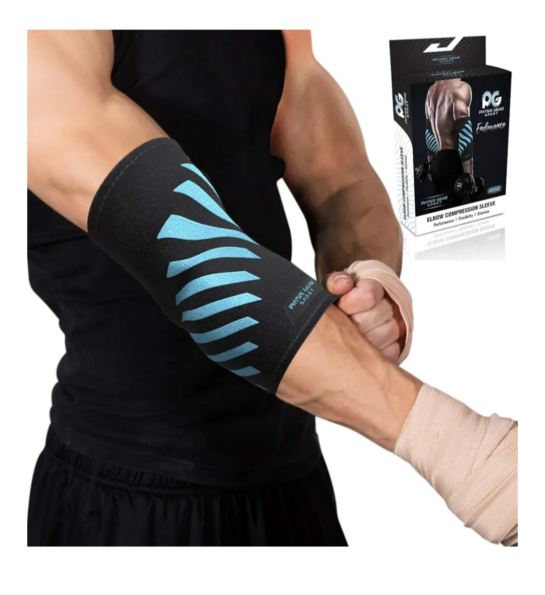 Physix Gear Sport Elbow Compression Sleeve, Size Medium