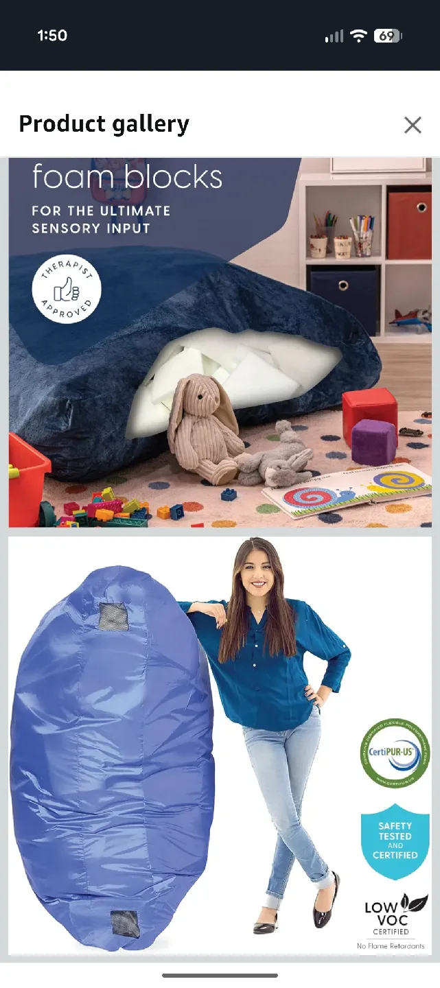 Milliard Crash Pad, Sensory Pad with Foam Blocks - Blue image indicator(4)