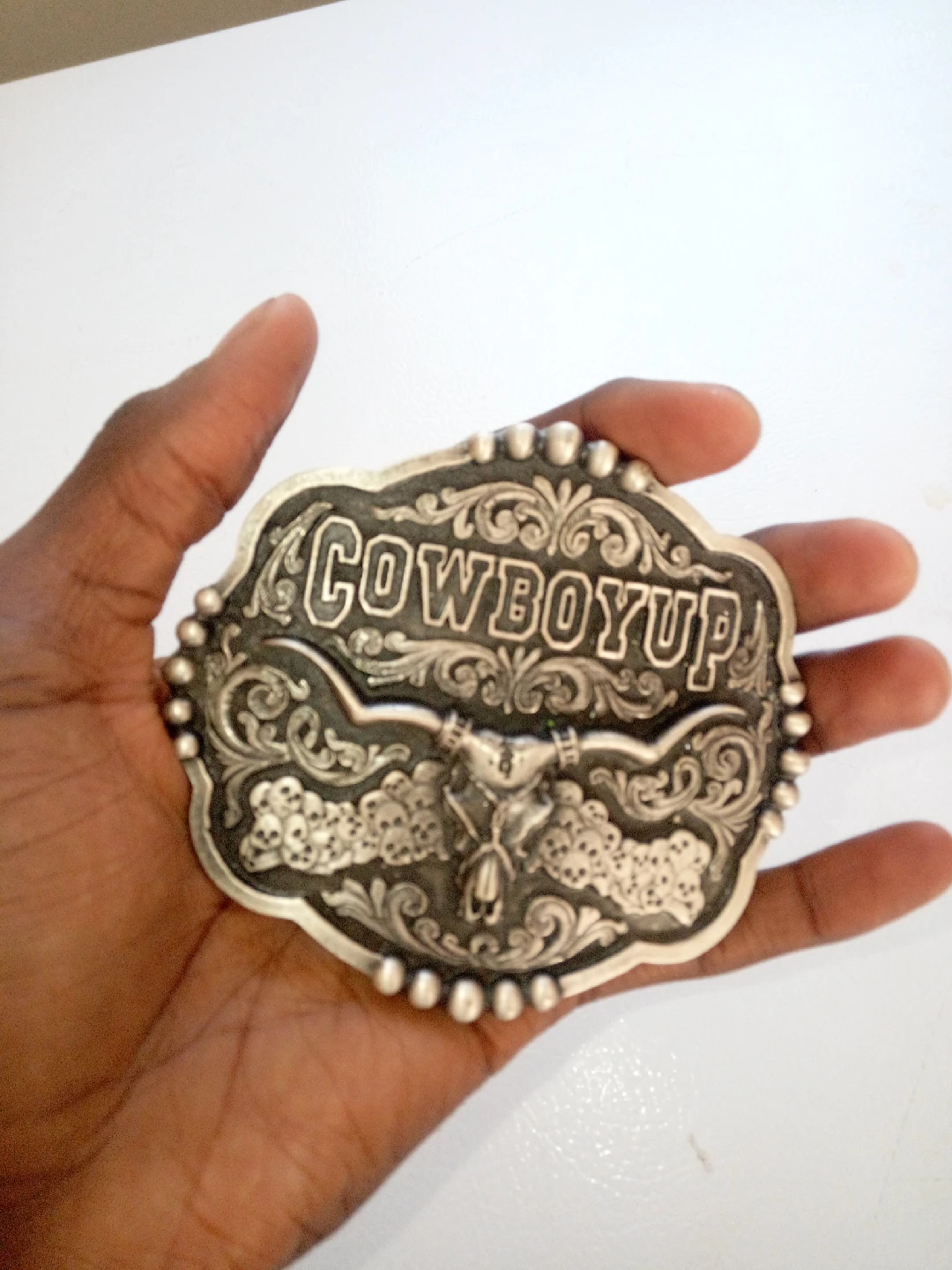 🤠 Montana Silversmiths Cowboy Up Belt Buckle - photo 3