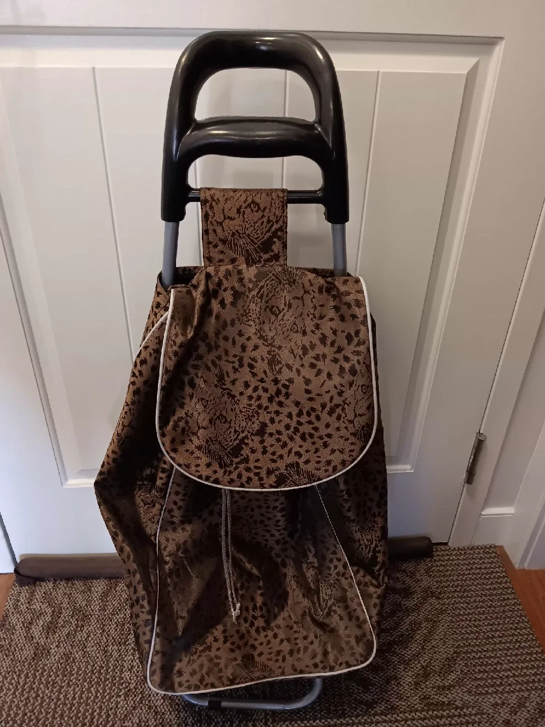 Leopard Print Shopping Trolley