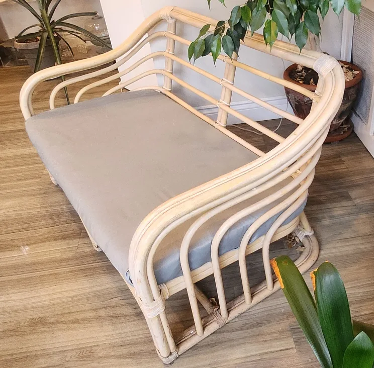 Bamboo and Rattan coffee table with love seat image indicator(3)