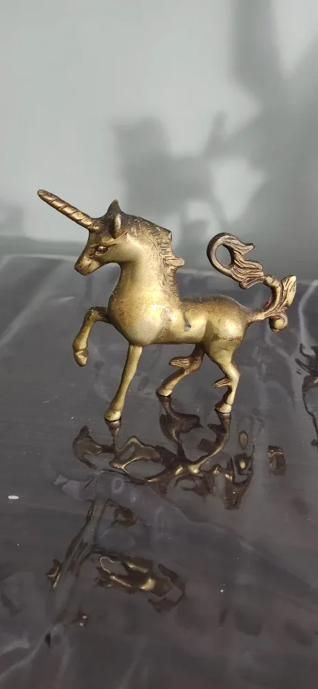 Vintage solid Brass Unicorn Figurine image indicator(2)