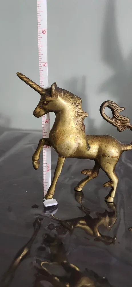 Vintage solid Brass Unicorn Figurine image indicator(5)
