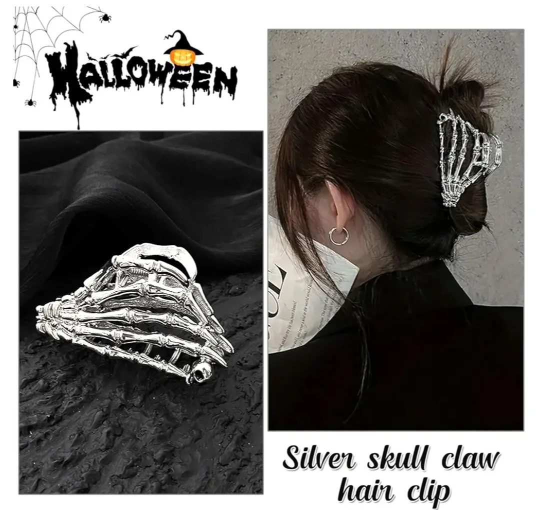 New Halloween Silver Skeleton Clip image indicator(3)