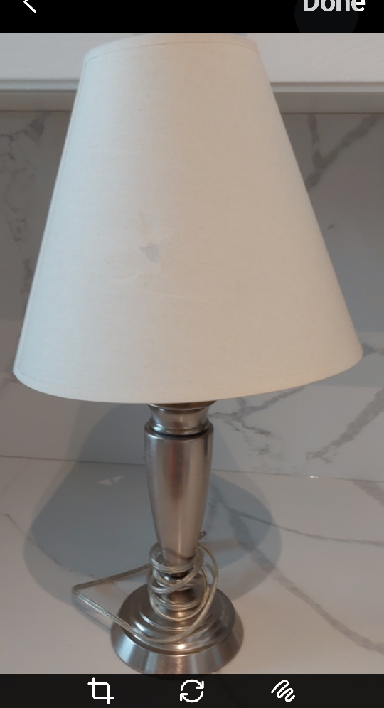 Table Lamp - Beige Shade, Silver Base - photo 2