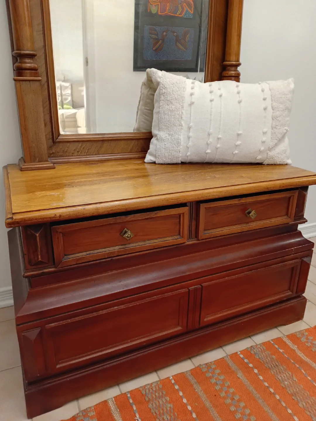 Vintage with Mirror & Storage Bench image indicator(3)