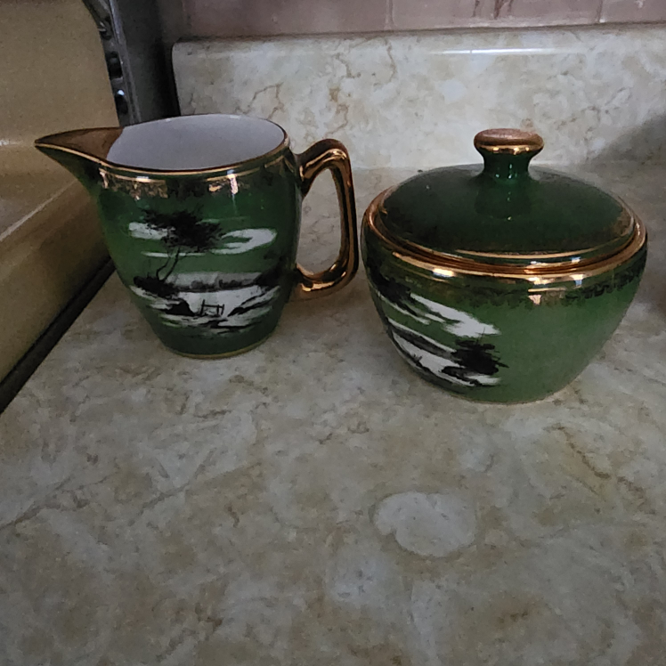 Vintage Green Tea Set with Teapot - photo 3