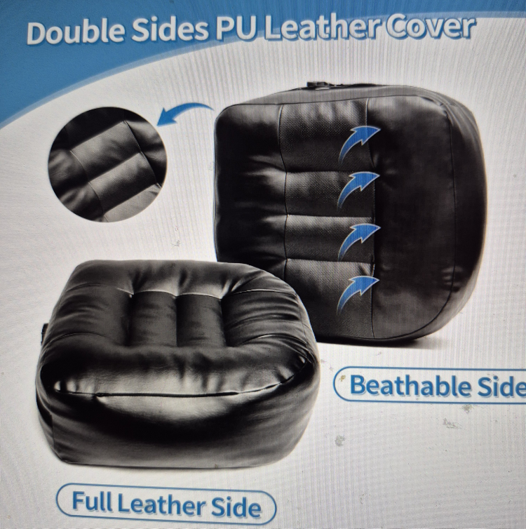 Black PU Leather Chair Cushion - 16x18 inch🥕 - photo 3