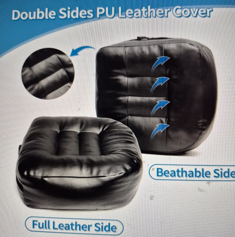 Black PU Leather Chair Cushion - 16x18 inch🥕 image indicator(3)