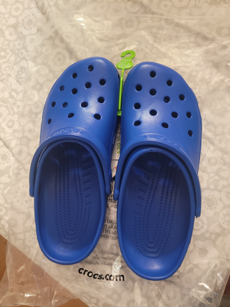 New Crocs Classic Clog, Blue, Men's 9/Women's 11