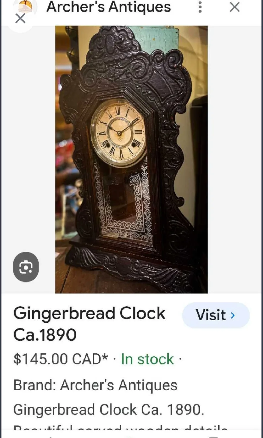 Antique Waterbury Gingerbread Mantle Clock image indicator(3)