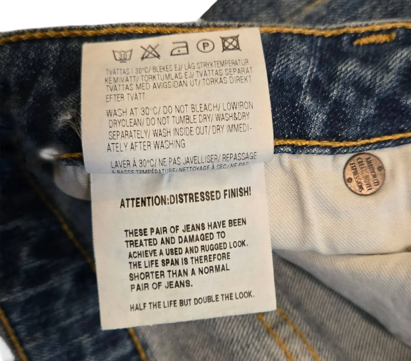 Vintage Acne High Rise Straight Jeans 28/32 image indicator(5)