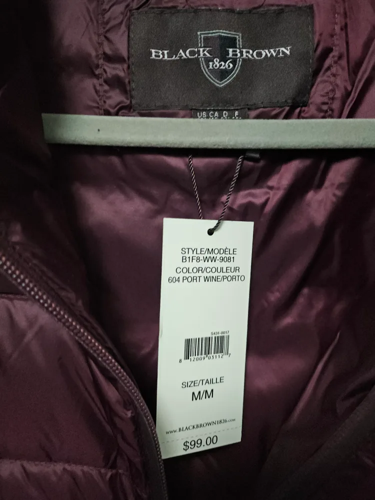 Burgundy 1826 Puffer Vest - Wine - Size M image indicator(3)