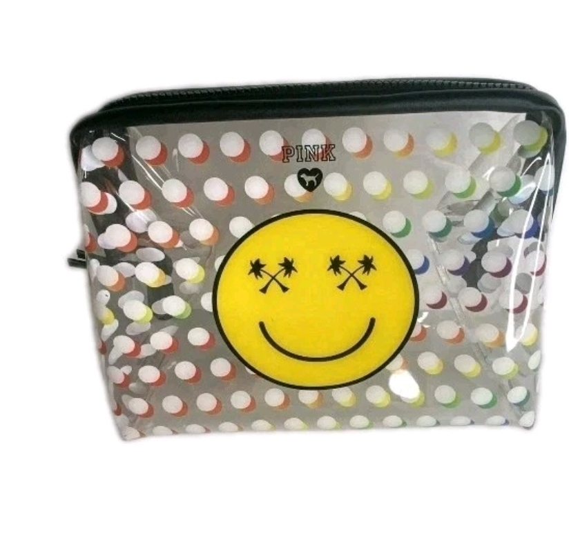 Victoria's Secret PINK Smiley Face Cosmetic Bag