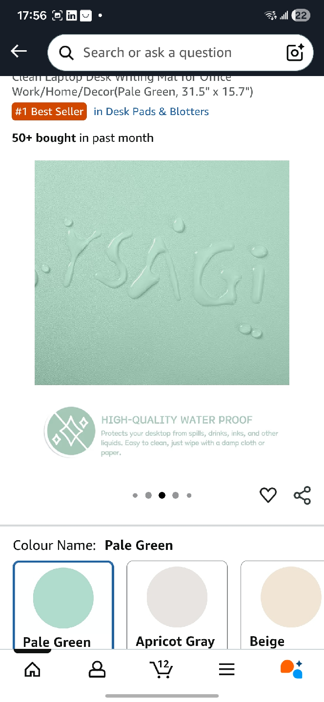 YSAGi Pale Green Desk Pad 31.5" x 15.7" - photo 4