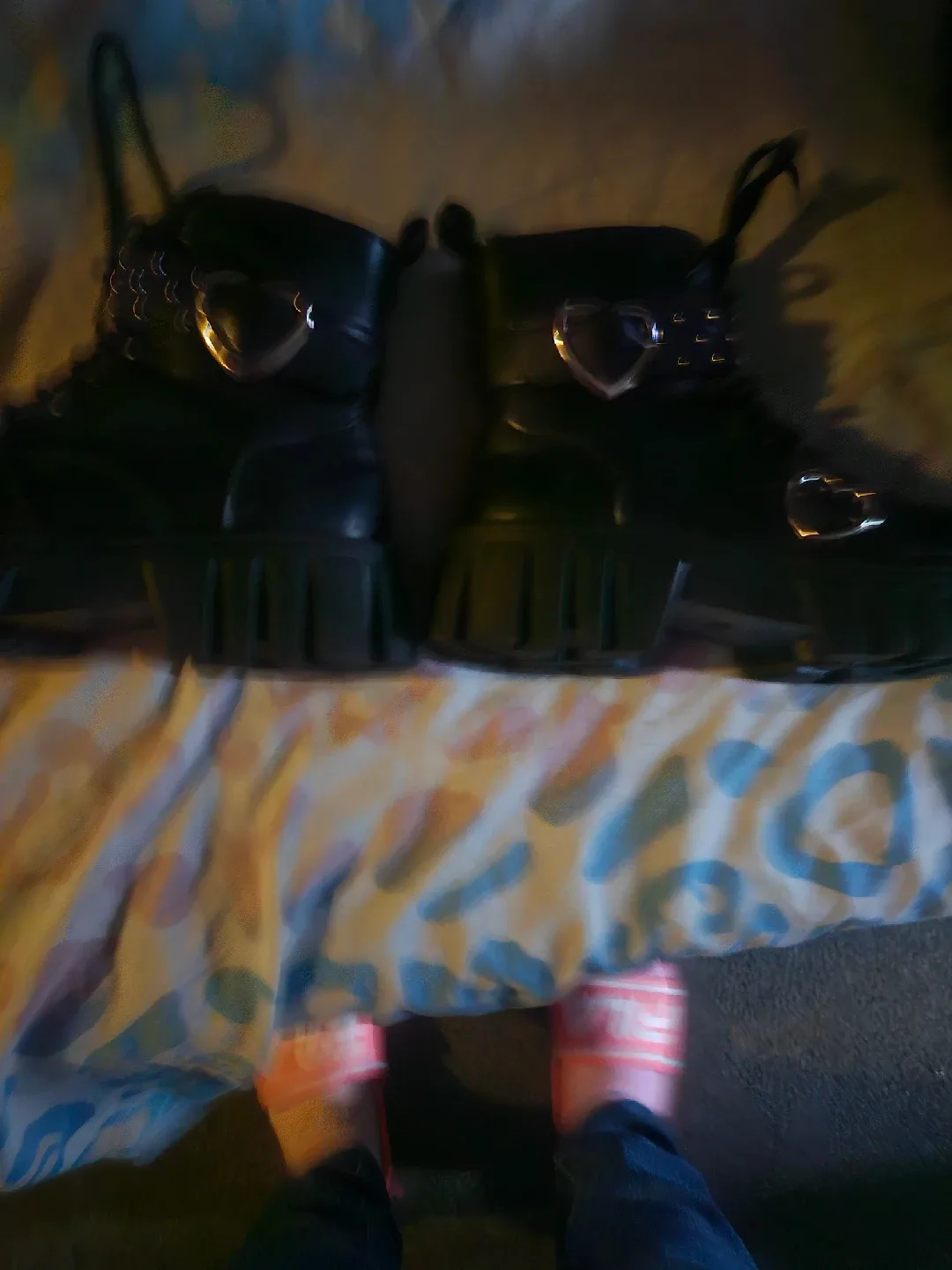 Black Platform Boots with Heart Detail image indicator(9)