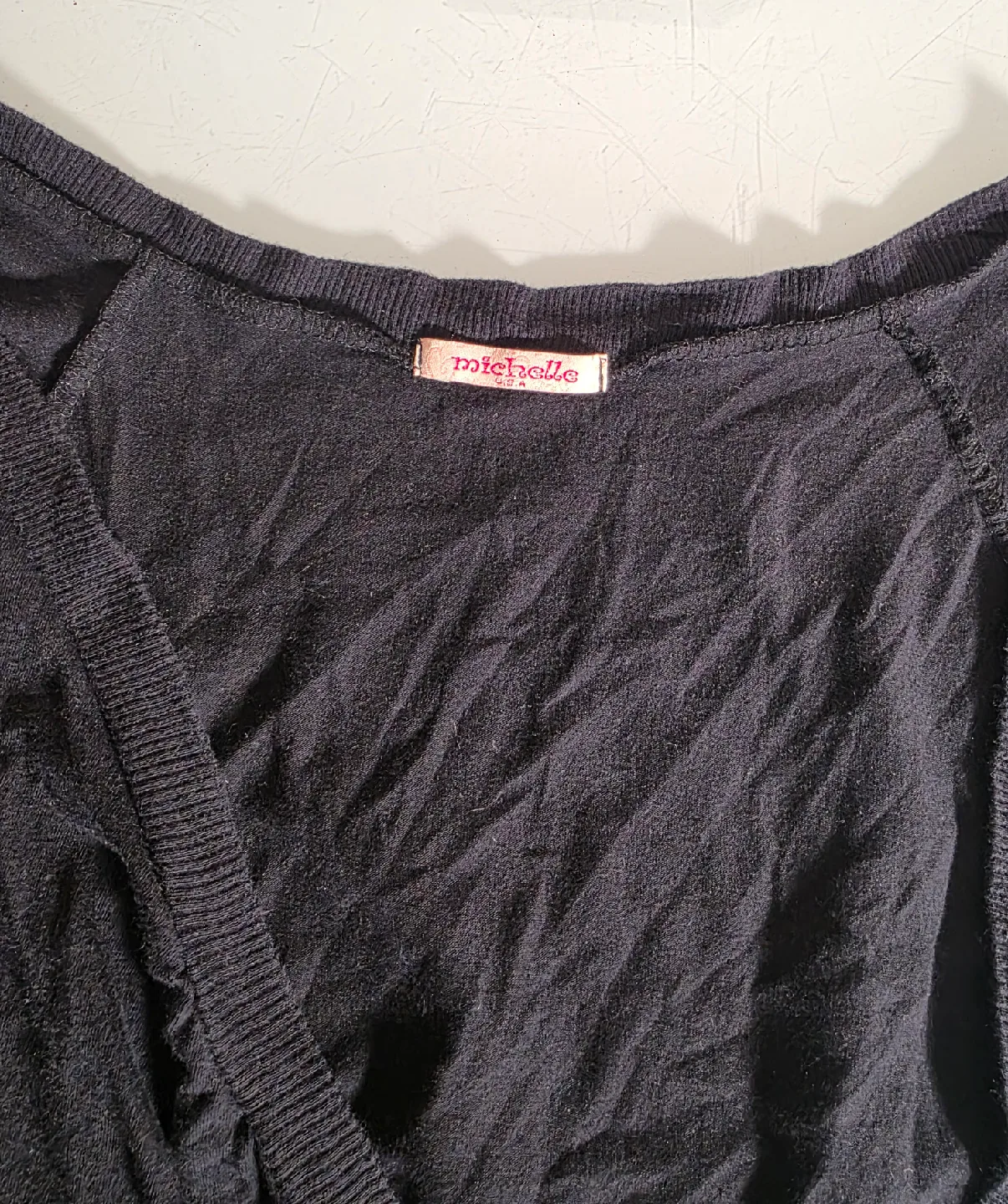 Vintage Michelle Black Wrap Top image indicator(3)