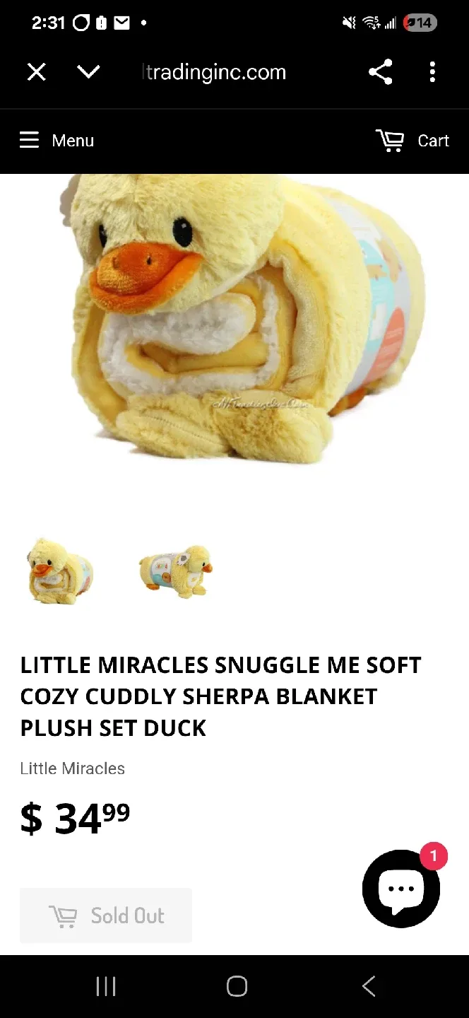 Little Miracles Snuggle Me Duck Blanket Plush Set - NEW image indicator(4)