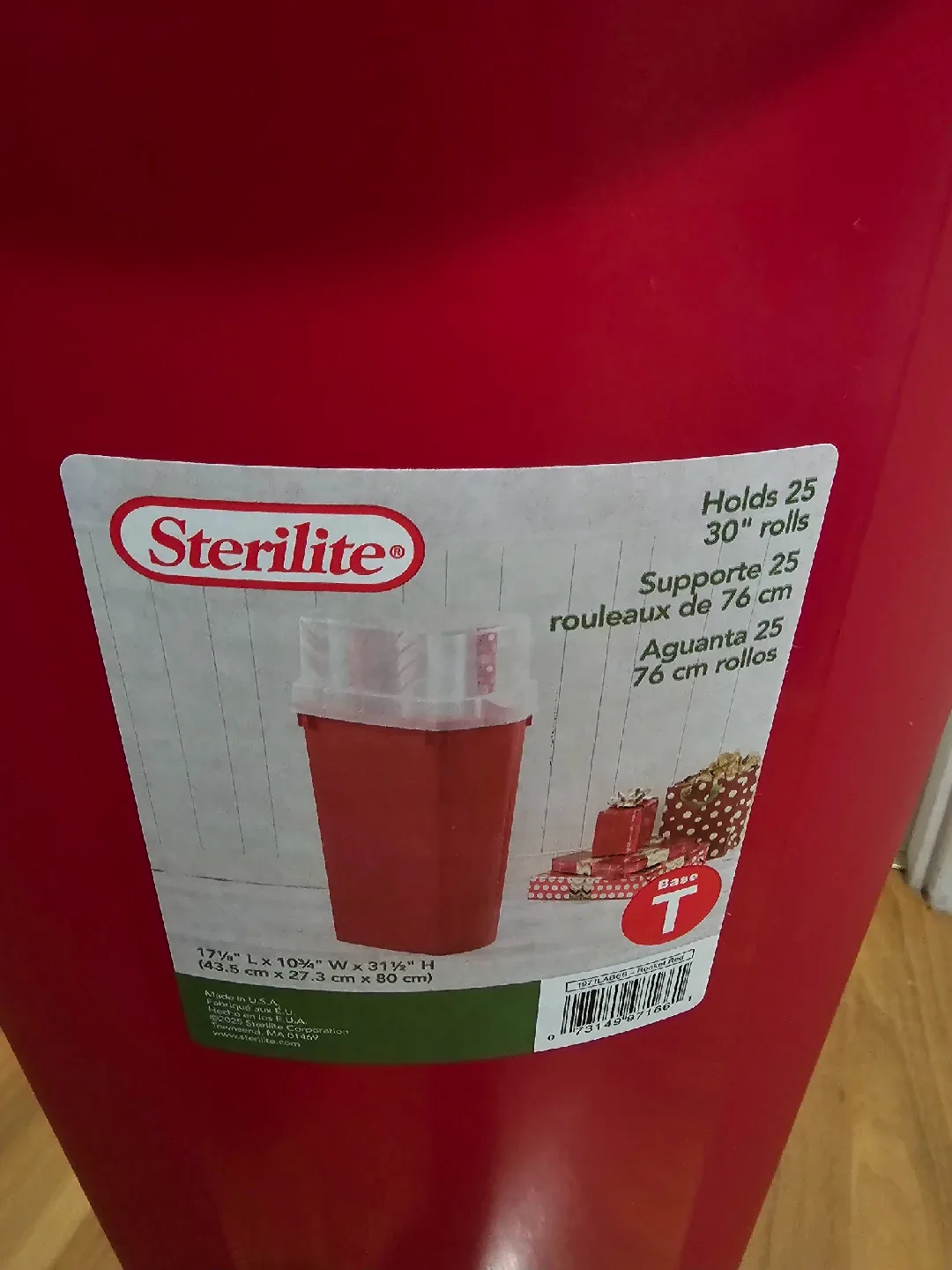 Sterilite Red Gift Wrapping Paper Storage Box 🎁 image indicator(6)