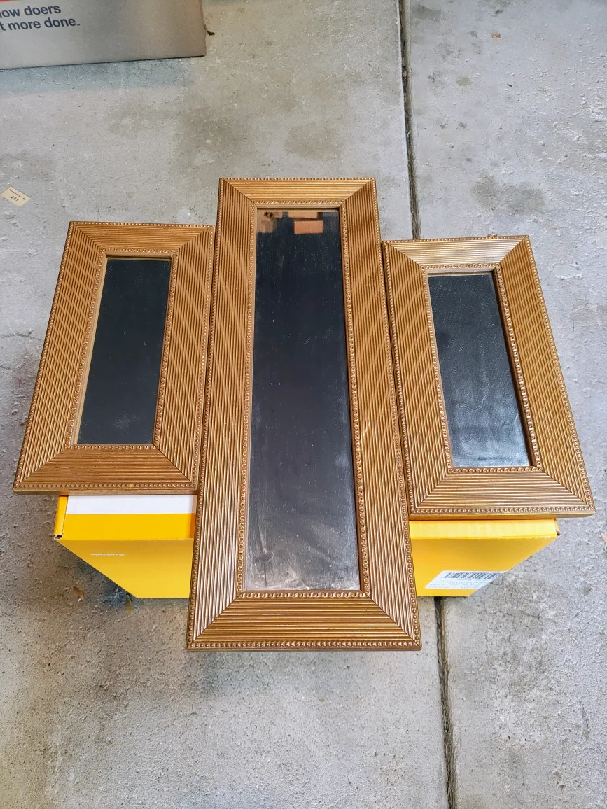 Set of 3 Gold Framed Mirrors image indicator(2)