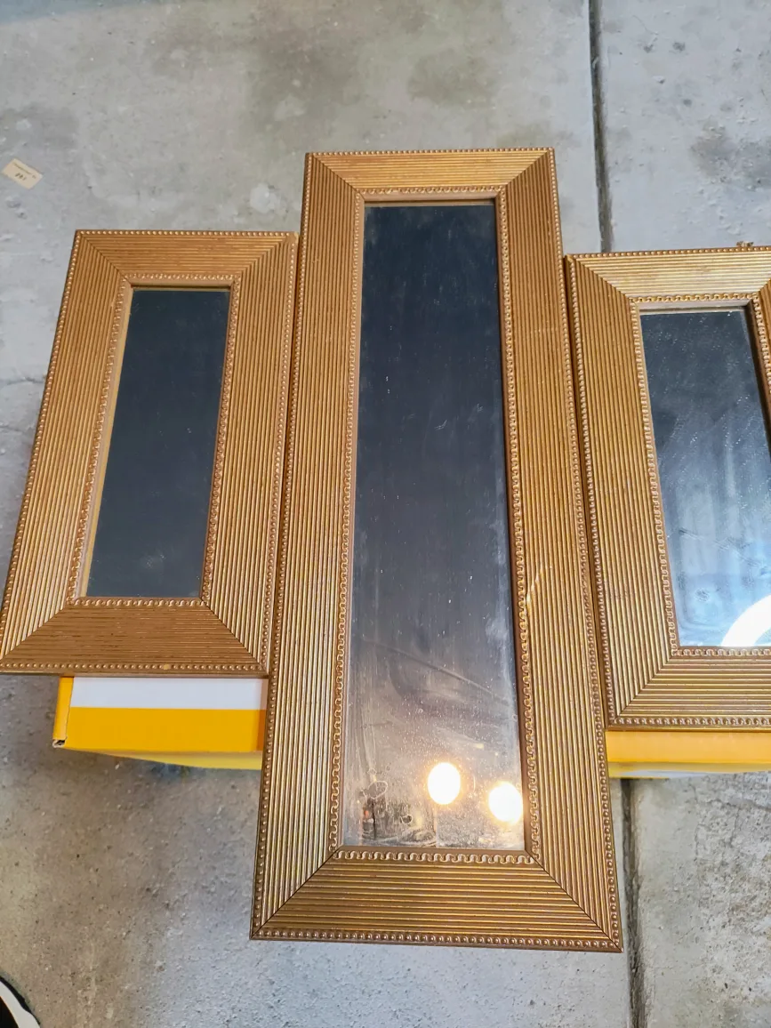 Set of 3 Gold Framed Mirrors image indicator(4)