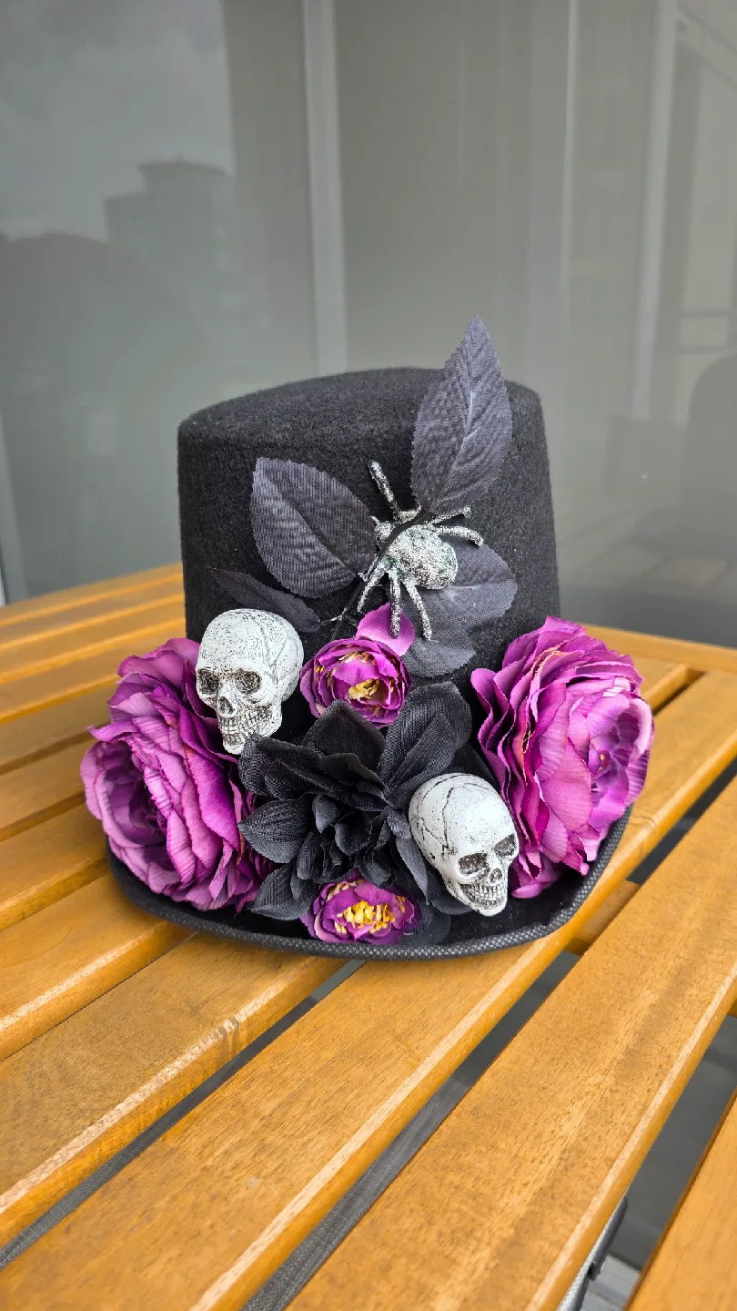 Decorated Black Top Hat for Halloween thumbnail