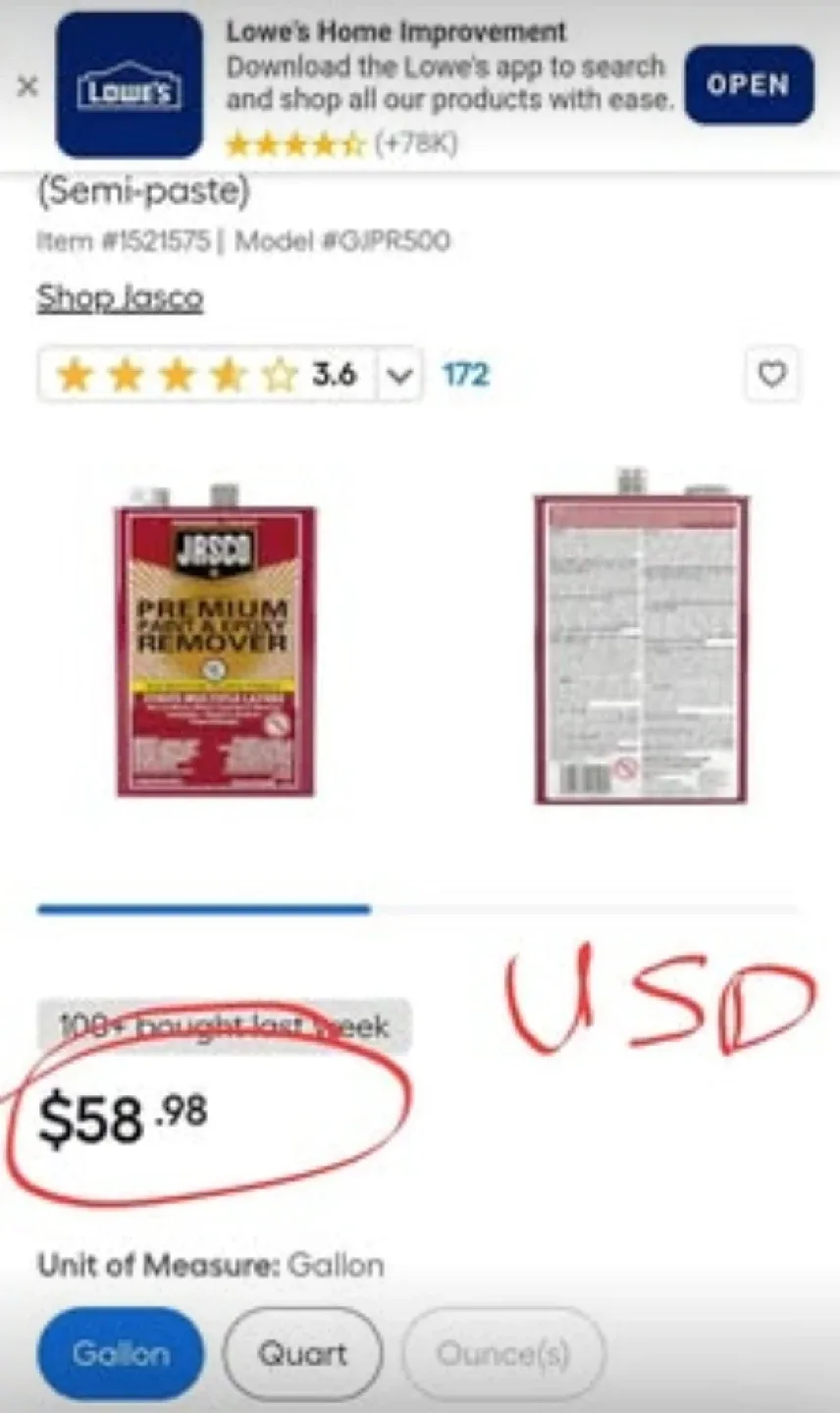 Jasco Premium Paint & Epoxy Remover (1 Gallon) image indicator(3)