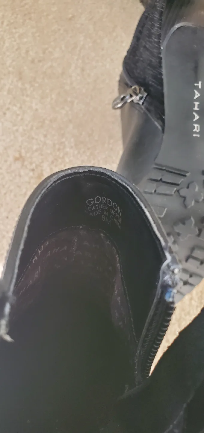 Tahari Gordon Black Leather Booties - Size 8M image indicator(4)