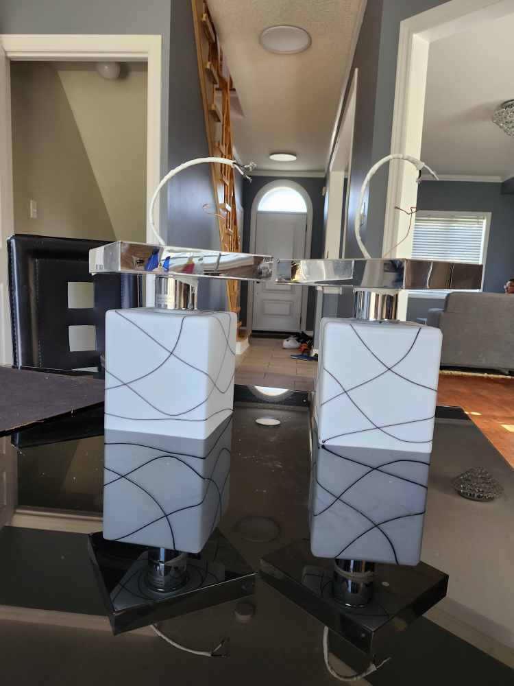 Pair of Modern White & Grey lights