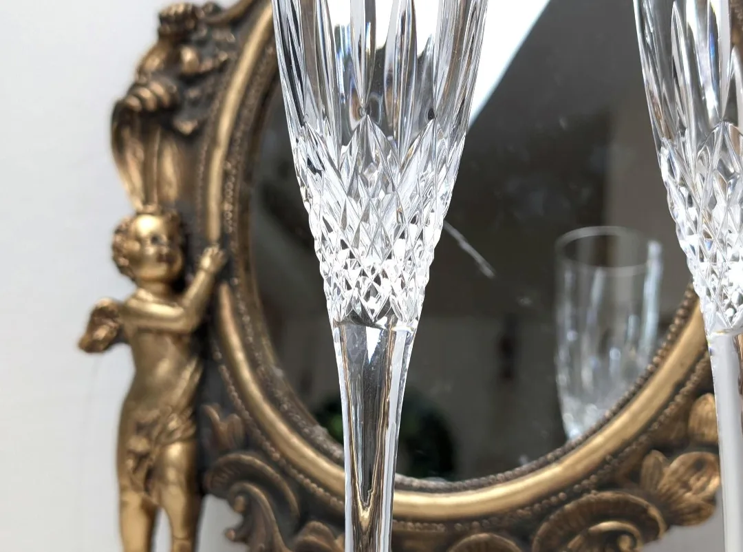 Stuart Crystal Champagne Flutes ~ Crystal Champagne Glasses ~ image indicator(2)