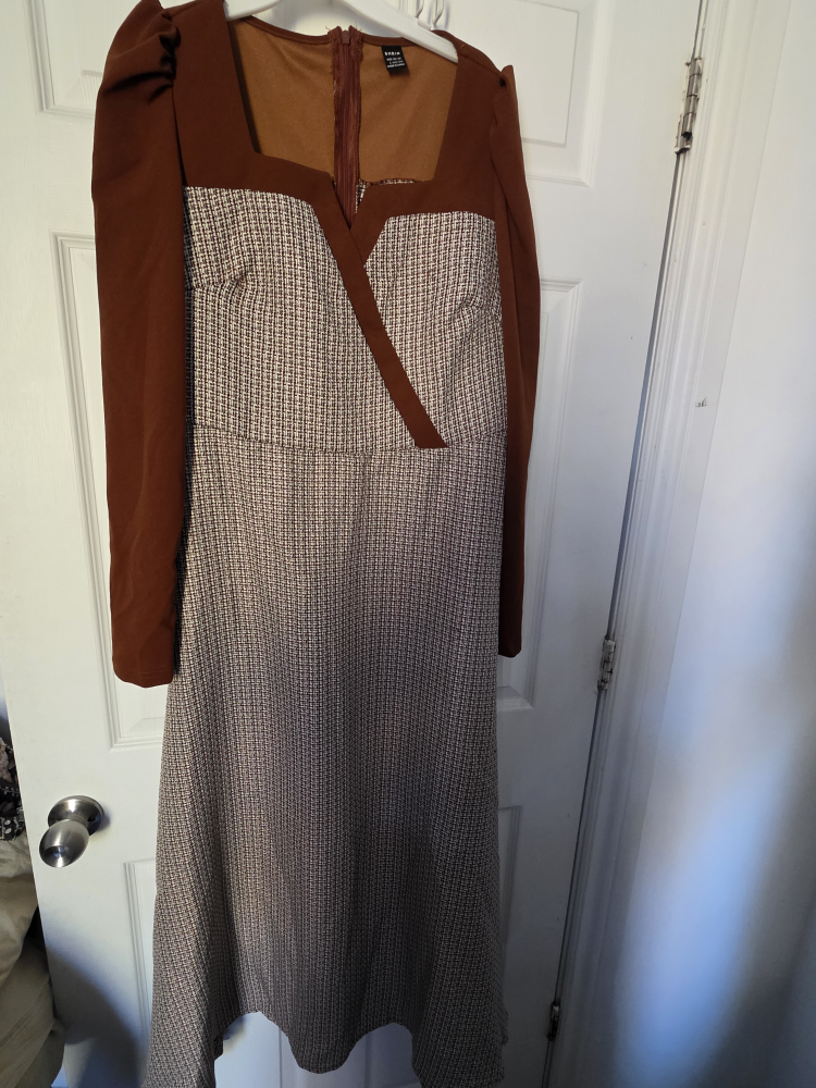 Shein Brown & Beige Dress