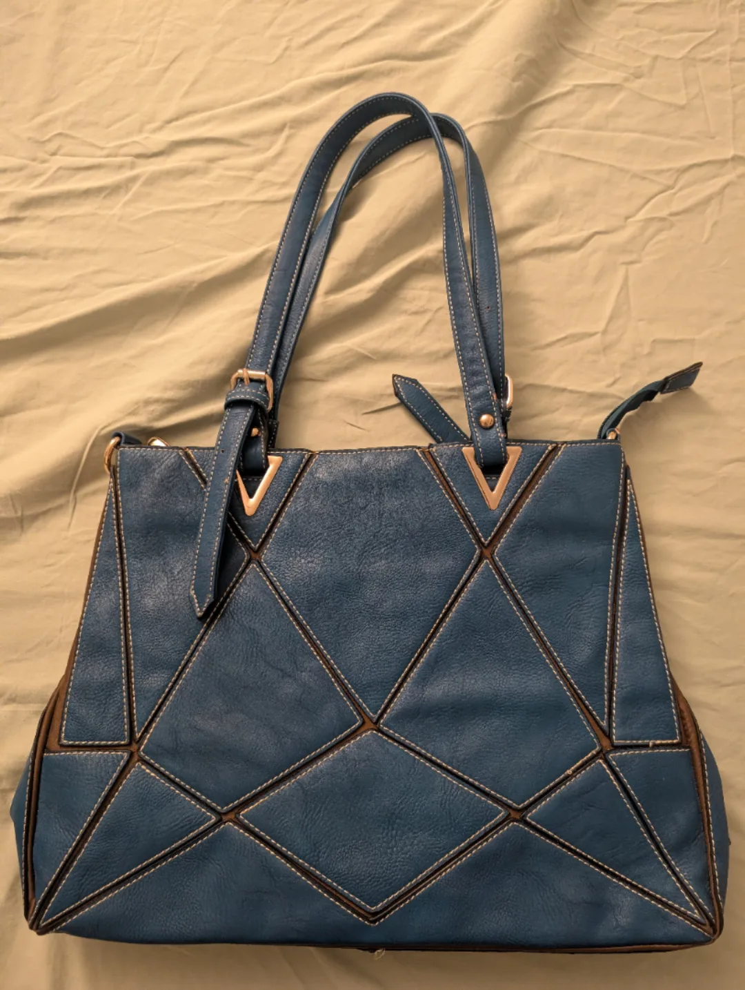 Blue Geometric Pattern Tote Bag