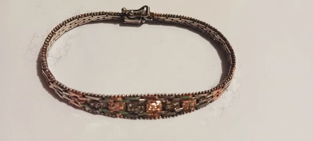 Sterling Silver 925 Italy Vintage Woven Bracelet thumbnail