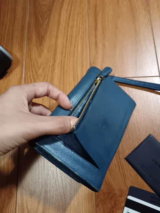 Prada Saffiano Metal Bluette Wallet image indicator(6)