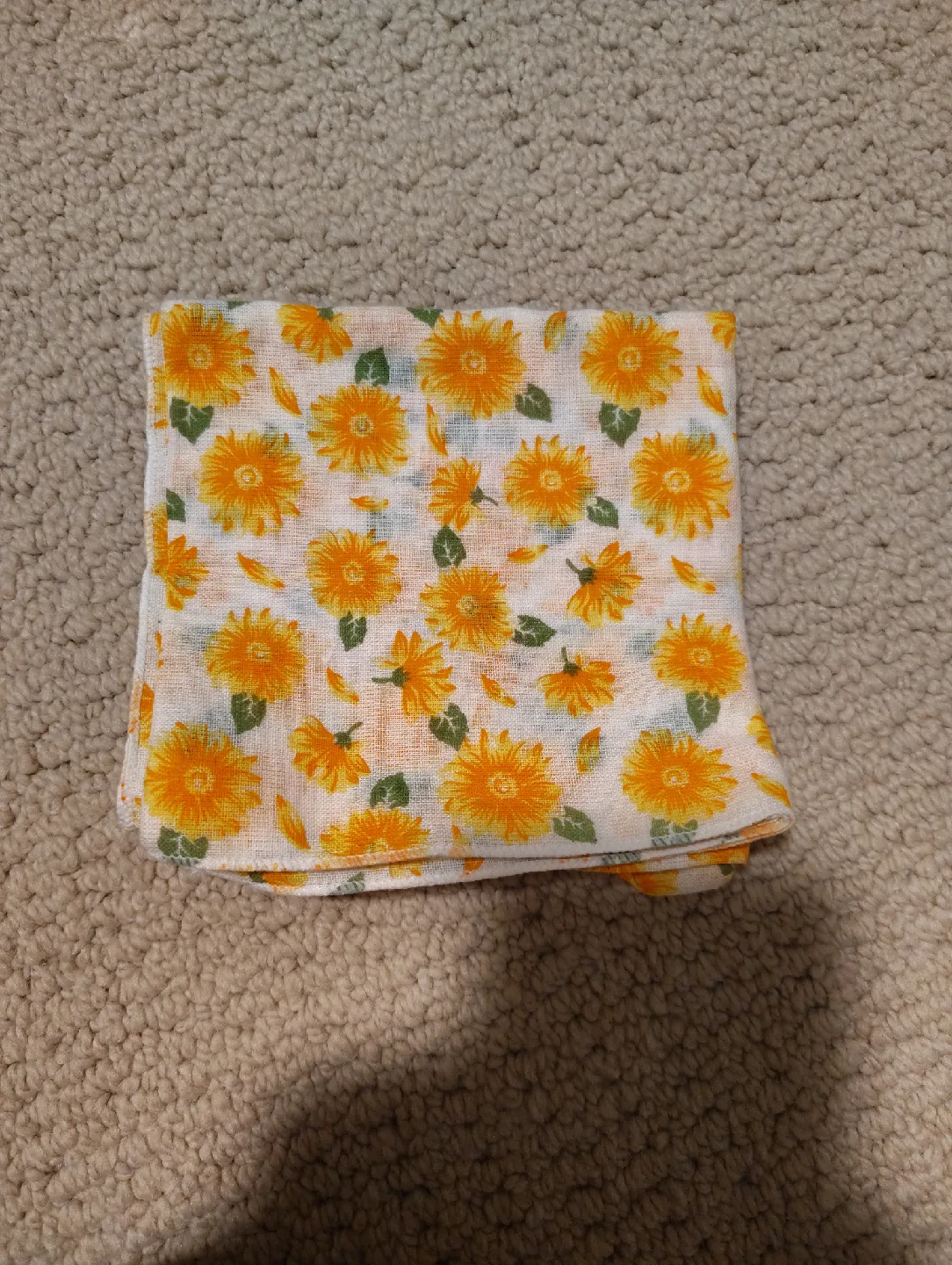 Muslin Swaddle Blanket - Sunflower Print