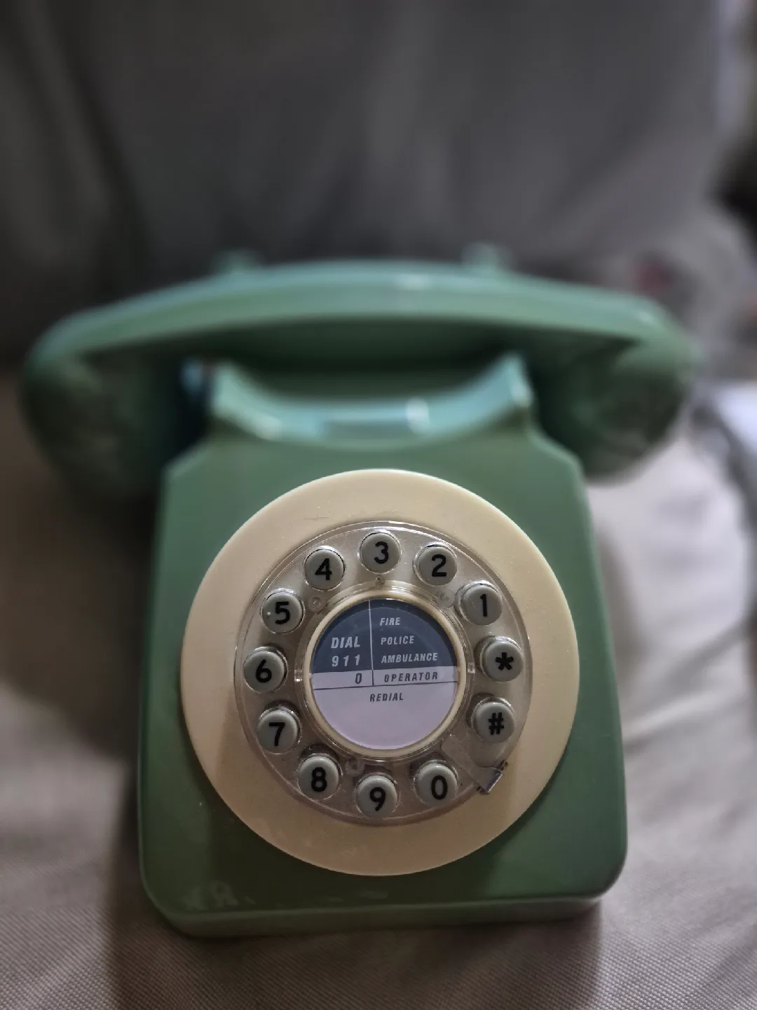 Vintage Green Push Button Dial Telephone🥕 image indicator(3)