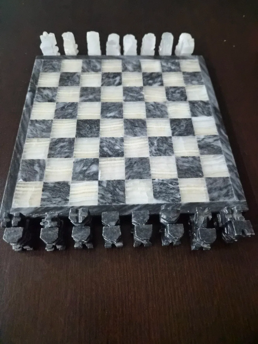 Marble Chess Set- Mayan Aztec handmade image indicator(2)