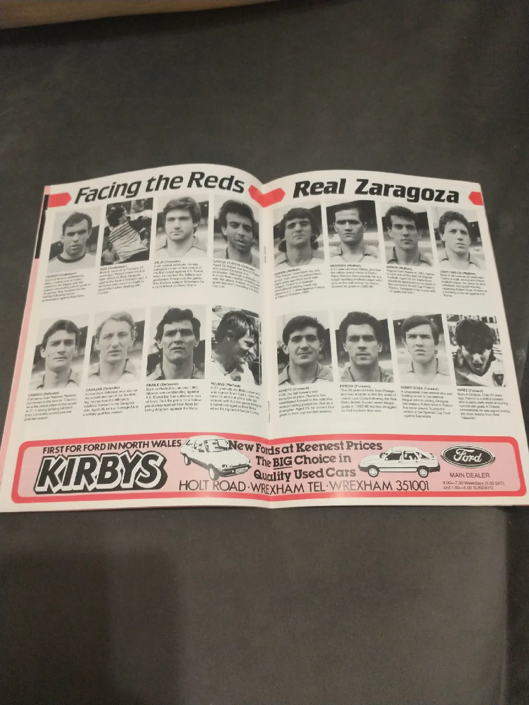 Rare 1986 Wrexham vs Real Zaragoza Cup Winner's Cup program image indicator(7)