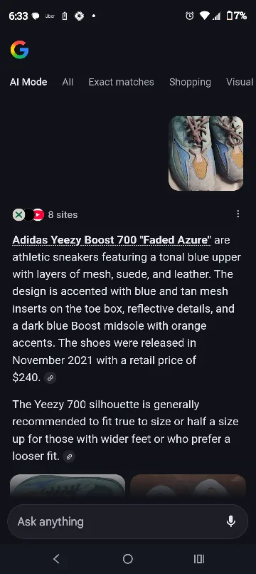 Adidas Yeezy Boost 700 Faded Azure, US 9 image indicator(4)