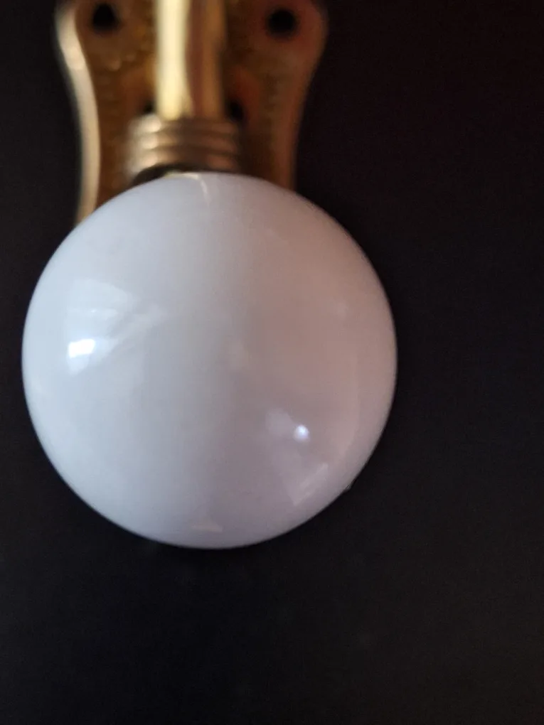 Set of 4 Vintage Brass and Ceramic  Coat Hooks image indicator(4)