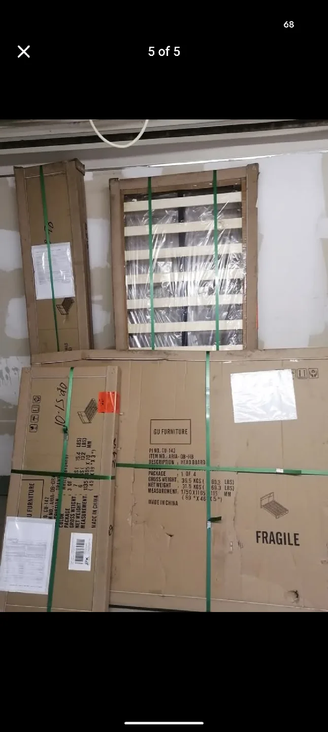 GU Furniture White Queen Bed Frame with Headboard image indicator(5)