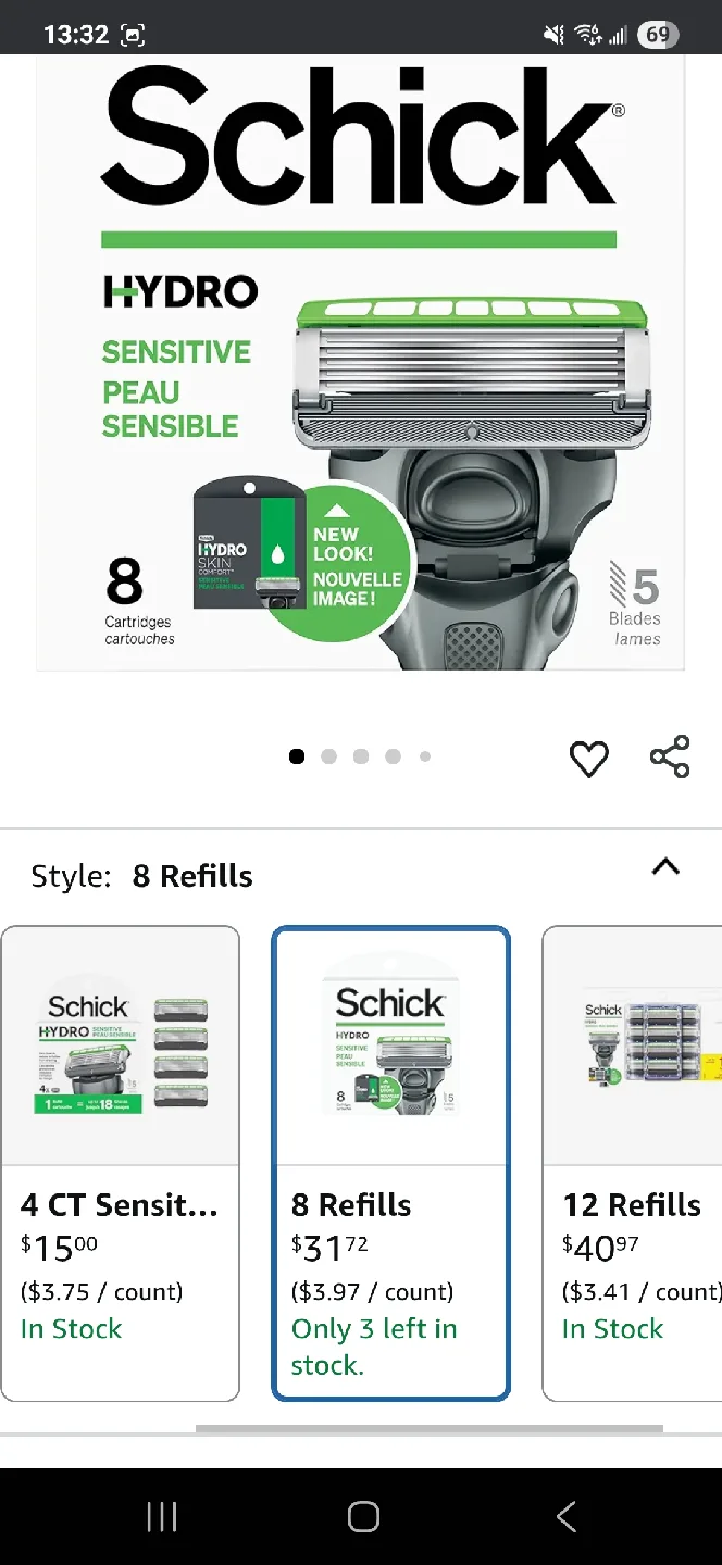 Schick Hydro Sensitive 8 Cartridges - New image indicator(3)