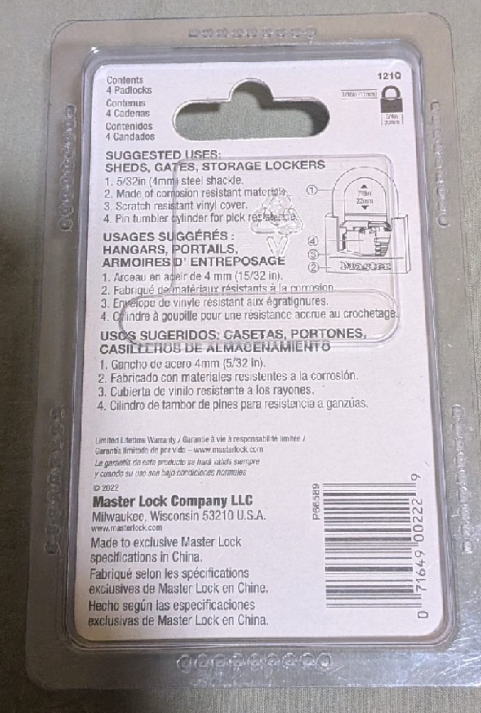 Master Lock Padlocks - 4 Pack - photo 2