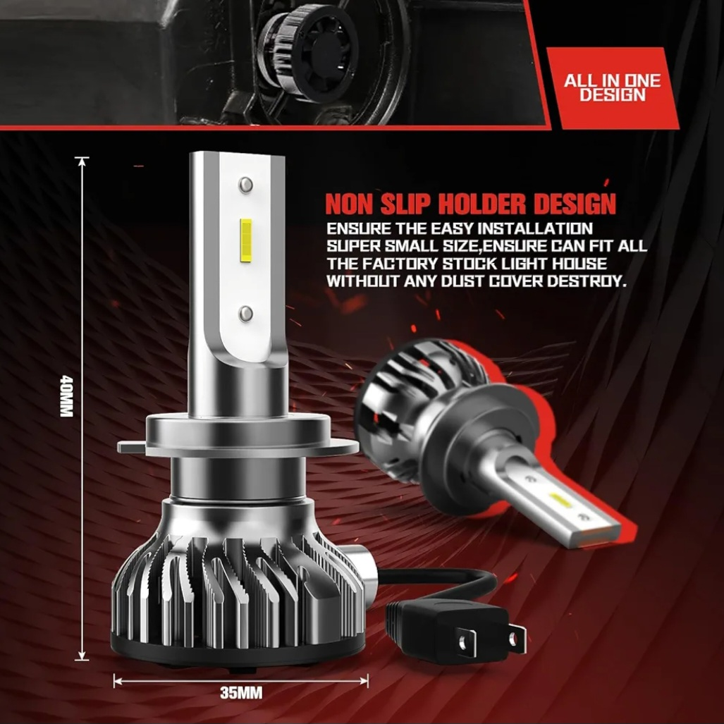 H7 LED Headlight Bulb 10000lm 6000K Cool White Conversion Kit - photo 2