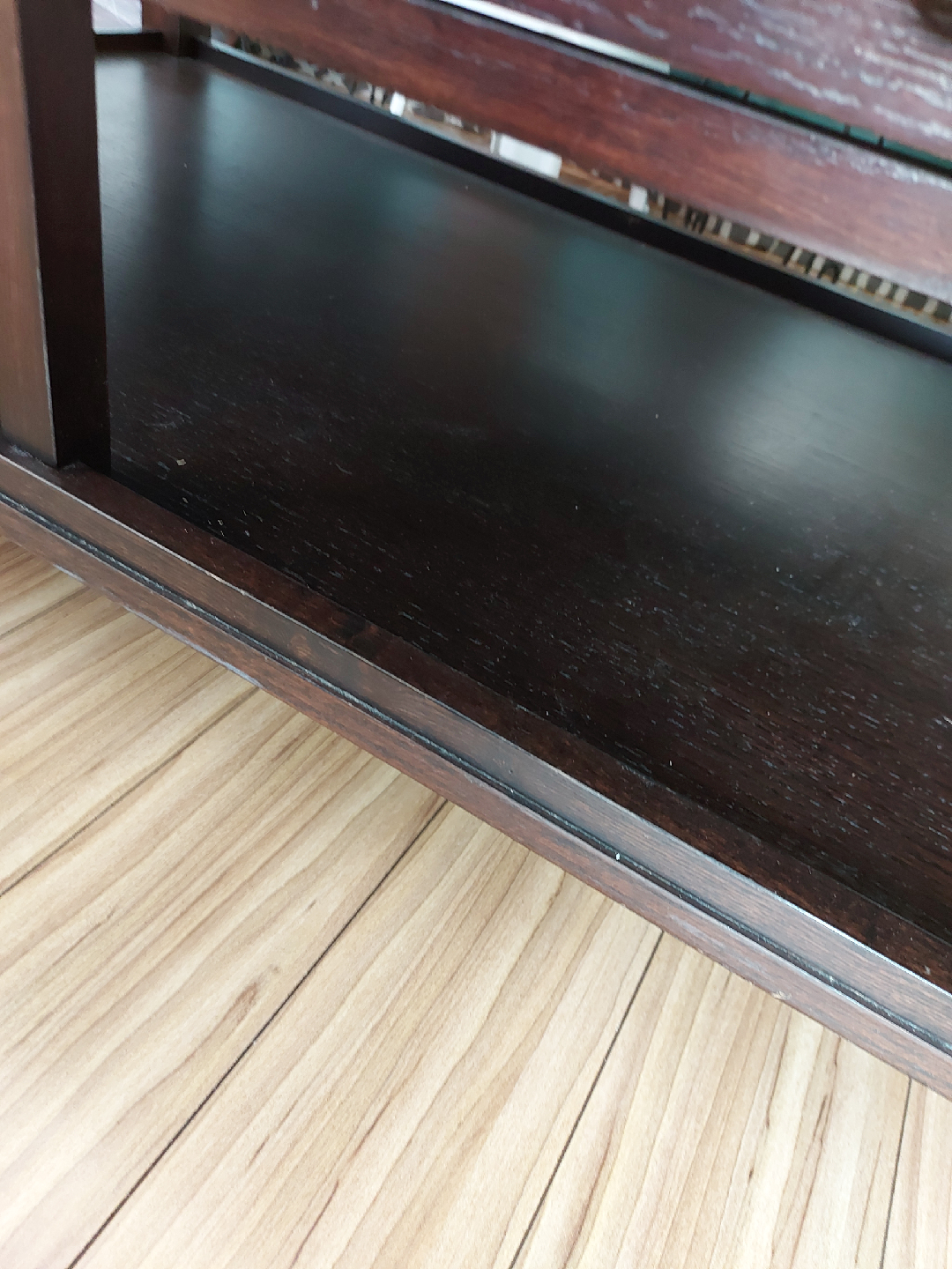 brown leather coffee table - photo 5